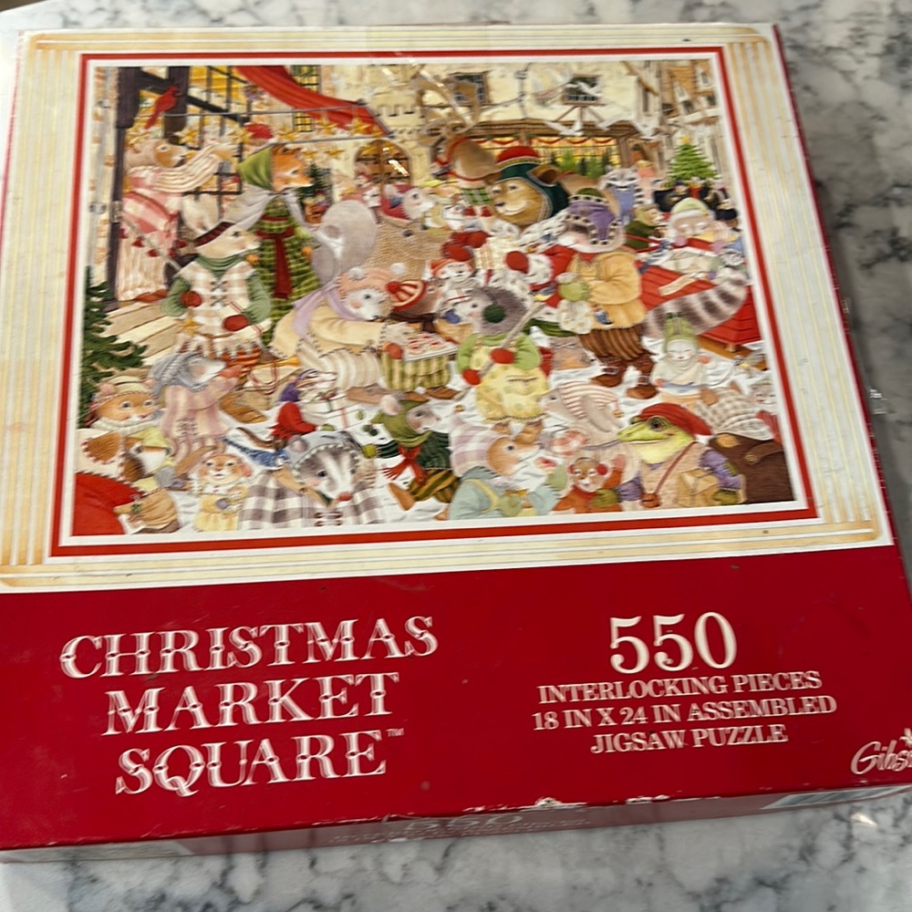Vintage Gibson Puzzle Christmas Market Square
